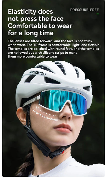 ROCKBROS Cycling Glasses Polarized Photochromic Anti-Fog Sunglasess Windproof Goggles Sport MTB Road Bike Shades