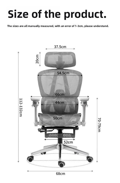 Ergonomic Office Chair Reclining with Footrest, High Back Computer Desk Chair with Lumbar Support, Adjustable Swivel Office Chair for Home Office & Gaming