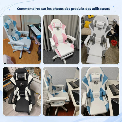 AOLIVIYA Gaming-Bürostuhl mit Liegefunktion, drehbar, höhenverstellbar, mit Rückenlehne und Fußstütze, für Zuhause, Computer, Internetcafé und E-Sports
