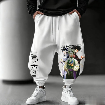 Jujutsu Kaisen Ανδρικά παντελόνια τζόκινγκ, φαρδιά, casual, φόρμες, με ιαπωνικό anime print, streetwear, γραφικά, παντελόνια hip hop, ρούχα Y2K