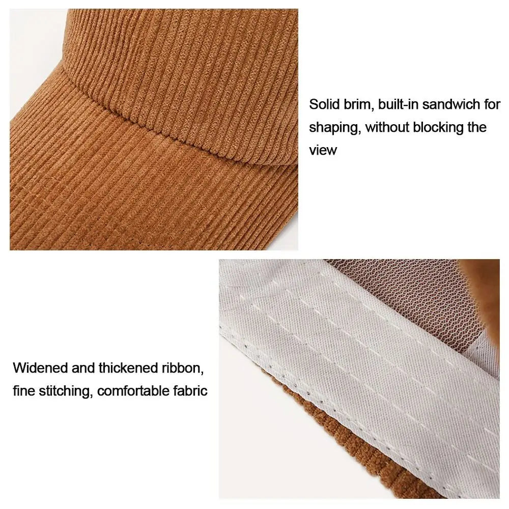 Unisex-baseballkeps i corduroy, justerbar solhatt, hiphop-keps för män