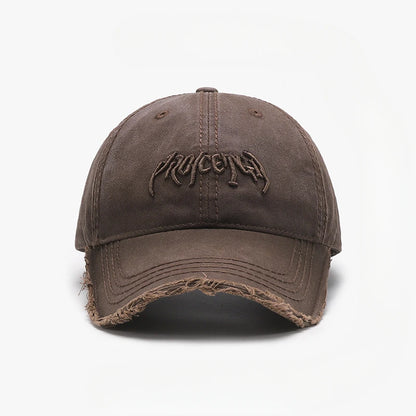 Cappellino da baseball da uomo con ricamo tridimensionale a lettere, parte superiore morbida e bordi grezzi. Modello versatile in stile europeo e americano, regolabile.
