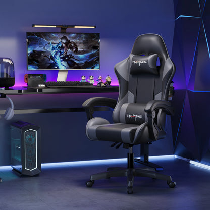 Cadeira Gaming Ergonómica de Design Moderno Giratória para Escritório e Casa, Cadeira E-sport com Rodas, Estilo Rotativo, para Computador