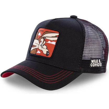 Cartoon Anime Trucker Cap Mesh Back Baseball Hat Adjustable Rabbit Mouse Cat Bird Embroidered Hip Hop Outdoor Sun Hat Boy Gifts
