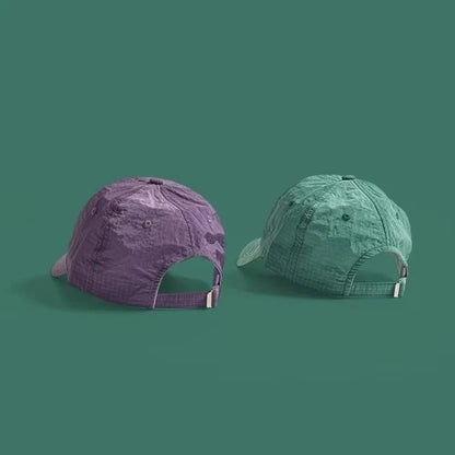Fashion Plaid Thin Sun Cap Quick-drying Letter Embroidery Sports Running Cap Adjustable Breathable Summer Cap Men Women