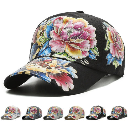 Casquette de baseball printemps/été à séchage rapide pour homme et femme, pour les activités de plein air, la plage et le camping, chapeau de soleil imprimé de fleurs de style chinois B149