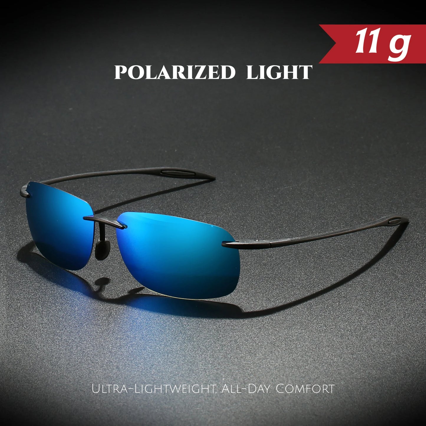 4PCS Ultra Light 11g TR90 Frameless Polarized Aviator Sunglasses - Flexible & Comfort Fit Unisex for Driving, Fishing, Outdoor