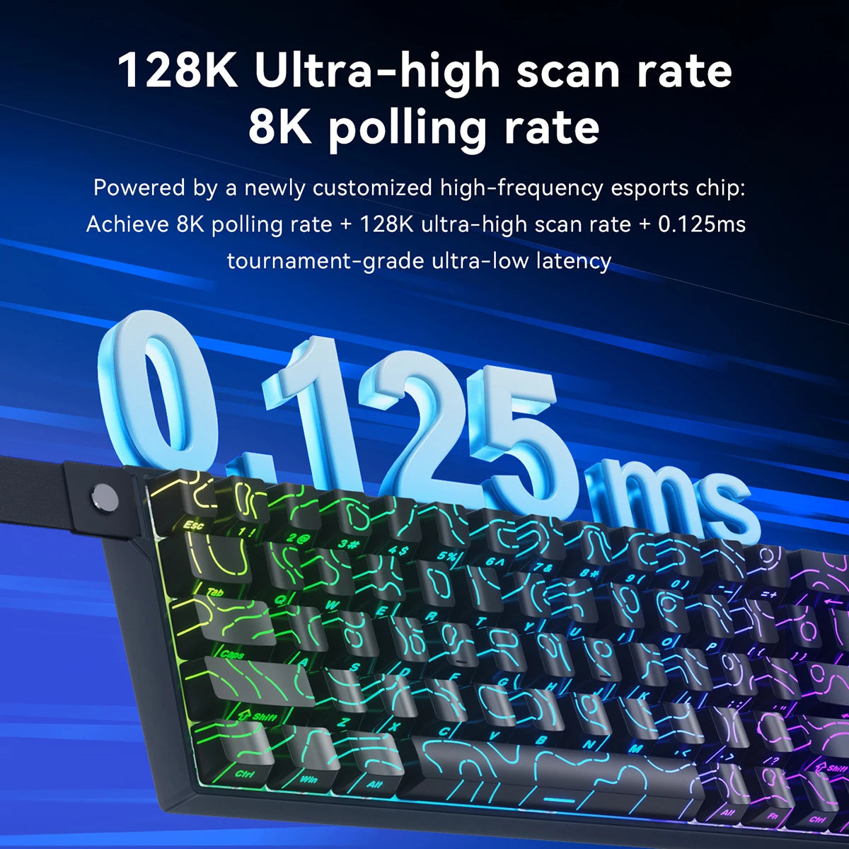 AJAZZ AK680 V2 E-sports Magnetic Switch Keyboard 8K Polling Rate 128K Ultra-high Scan Rate Aluminum Alloy Positioning Plate