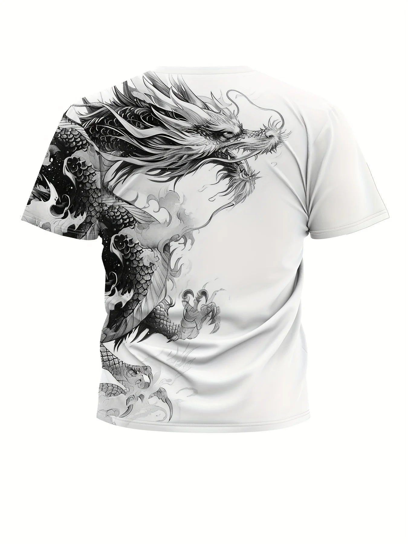 Heren T-shirt met drakenprint, casual ademende stof, grafisch T-shirt in streetstyle, outdoor fashion, shirt met korte mouwen, heren T-shirts