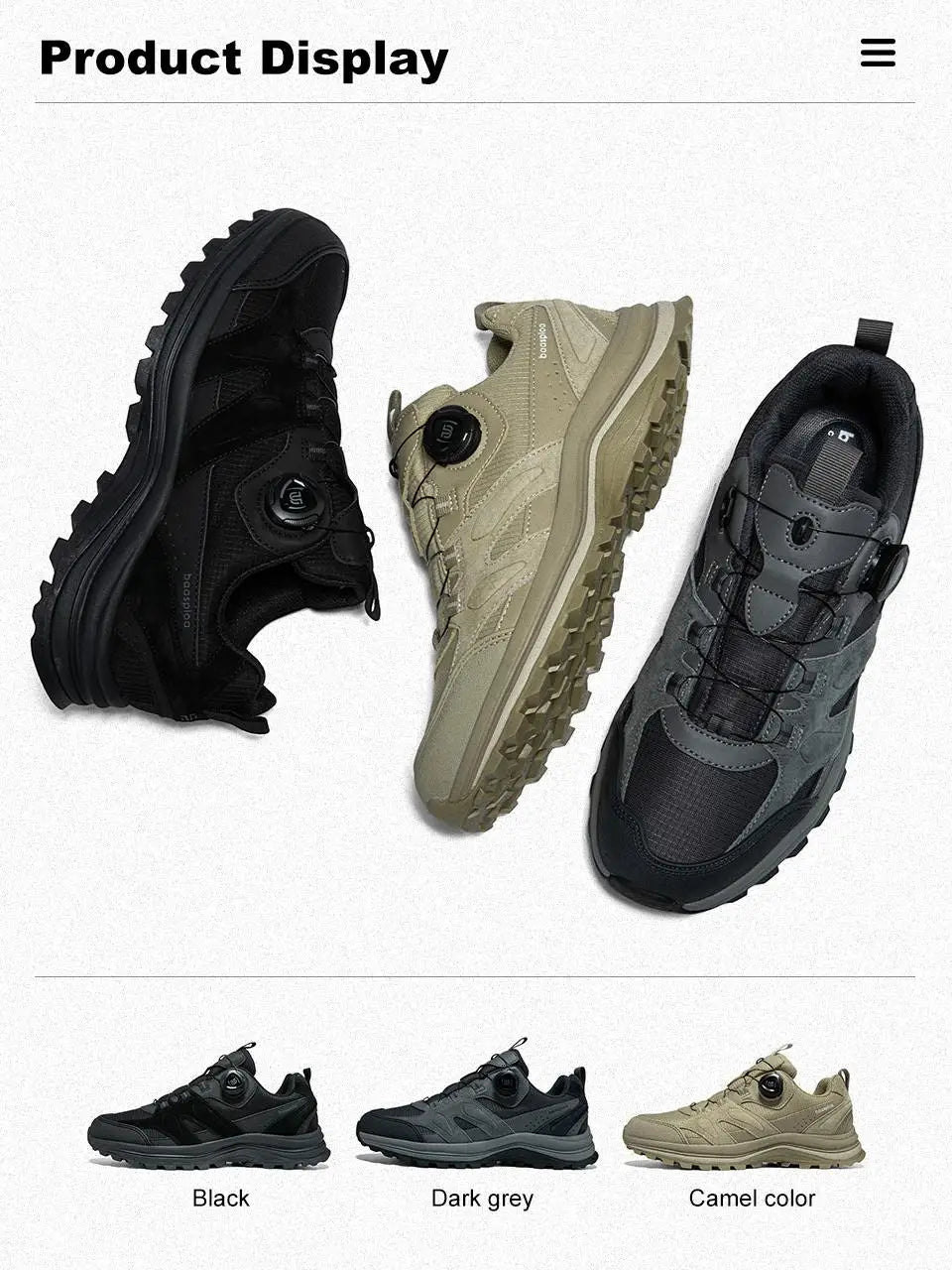 Zapatillas de senderismo para hombre Baasploa: antideslizantes, resistentes al desgaste, para escalada y senderismo al aire libre; con interior de algodón para mayor comodidad; zapatillas deportivas para actividades al aire libre.