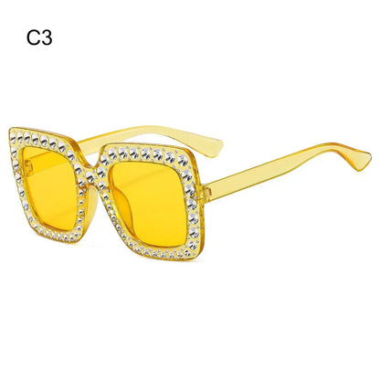 Kids Fashion Sunglasses Square Glitter Children Sun Glasses Boy Girl Stylish Diamond Goggles Baby Shades Party Eyewear UV400