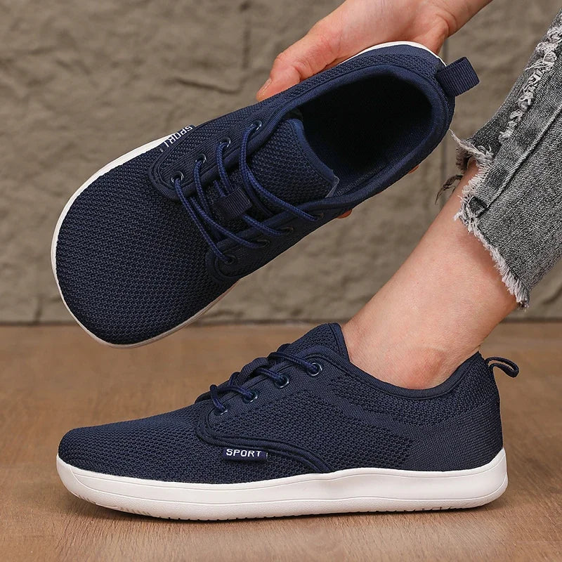 Atmungsaktive Sommer-Flachschuhe für Damen, leichte Mesh-Schuhe, bequeme Wanderschuhe, Herren-Schuhe für breite Füße, weiche Sohle, Freizeitkleidung, Barfuß