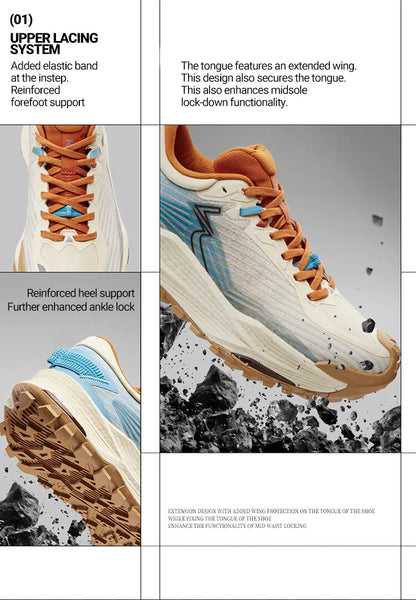 361 Degrees WUXIA 2 Running Shoes Light Breathable Cushioning Non-Slip Soft Outdoor Hiking Versatile Sneakers Male 672542201
