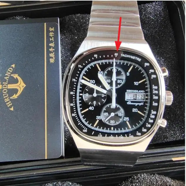 Hruodland New 2025 New 0S00 Retro Men's Quartz Chronograph Sapphire Stainless Steel Waterproof 5Bar Luminous C3 Men's Watch
