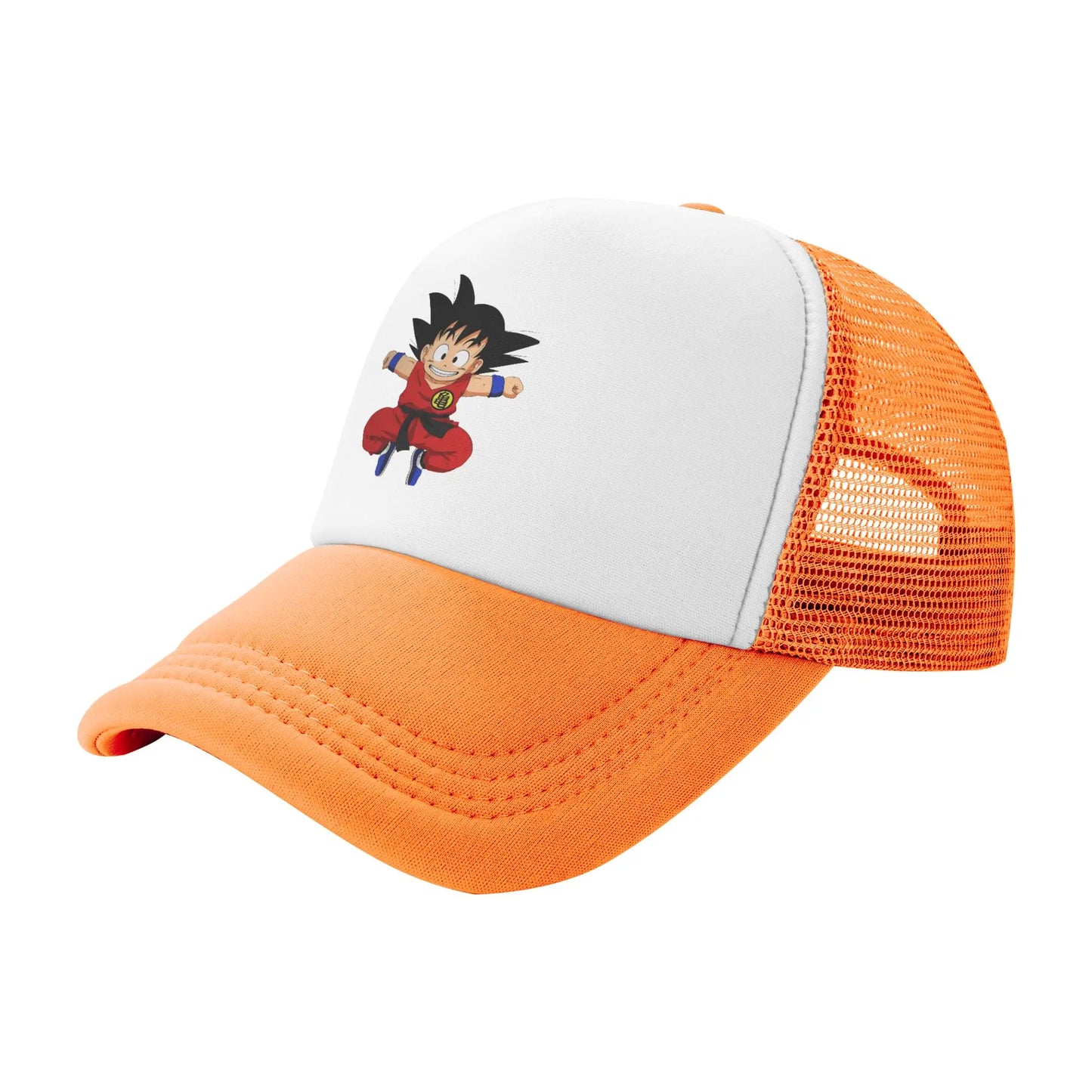 Adult Kid Goku Japanese Anime Trucker Cap Mesh Baseball Caps Dragon Ball Dad Hat Trucker Worker Cap Breathable Dad Hat Washable