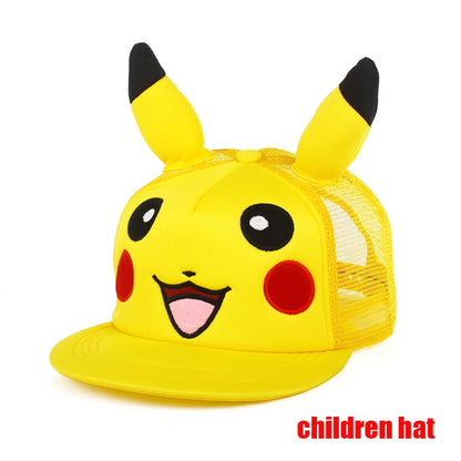 Pokemon Baseball Cap Pikachu Hat Pokemon Cosplay Hip Hop Cap for Girl Boy Children kids Anime Figures Toy Gift Cartoon Hat