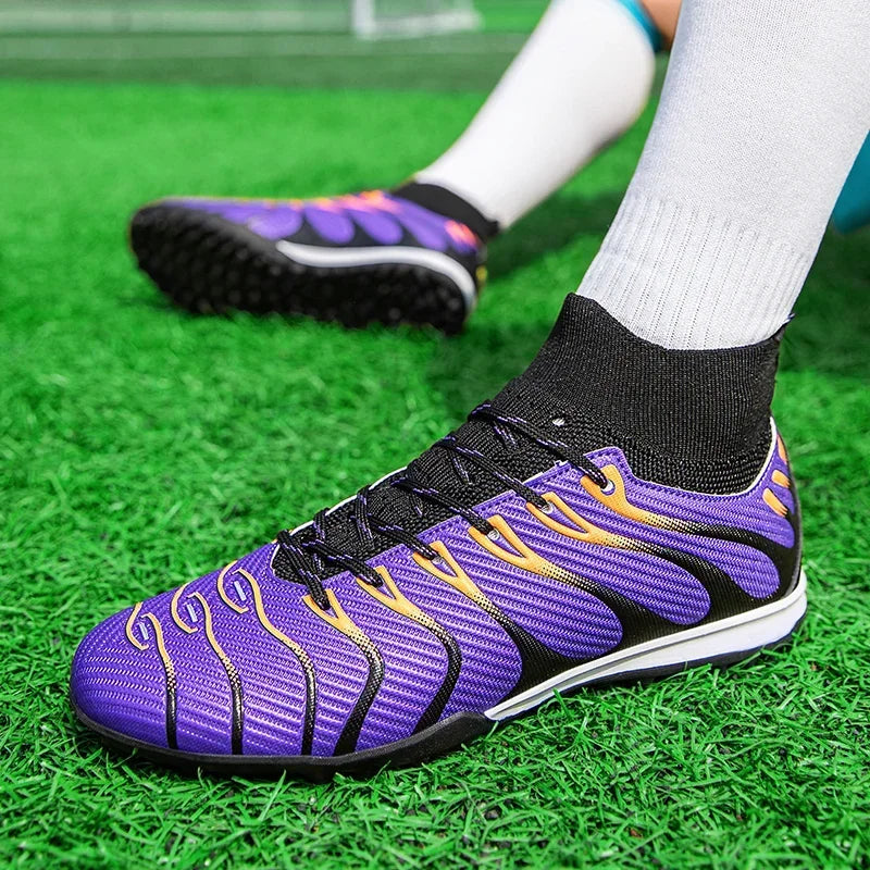 Hommes Match bottes de Football Sport entraînement longues pointes FG/TF garçons crampons chaussures de Football en plein air antidérapant intérieur Futsal confortable