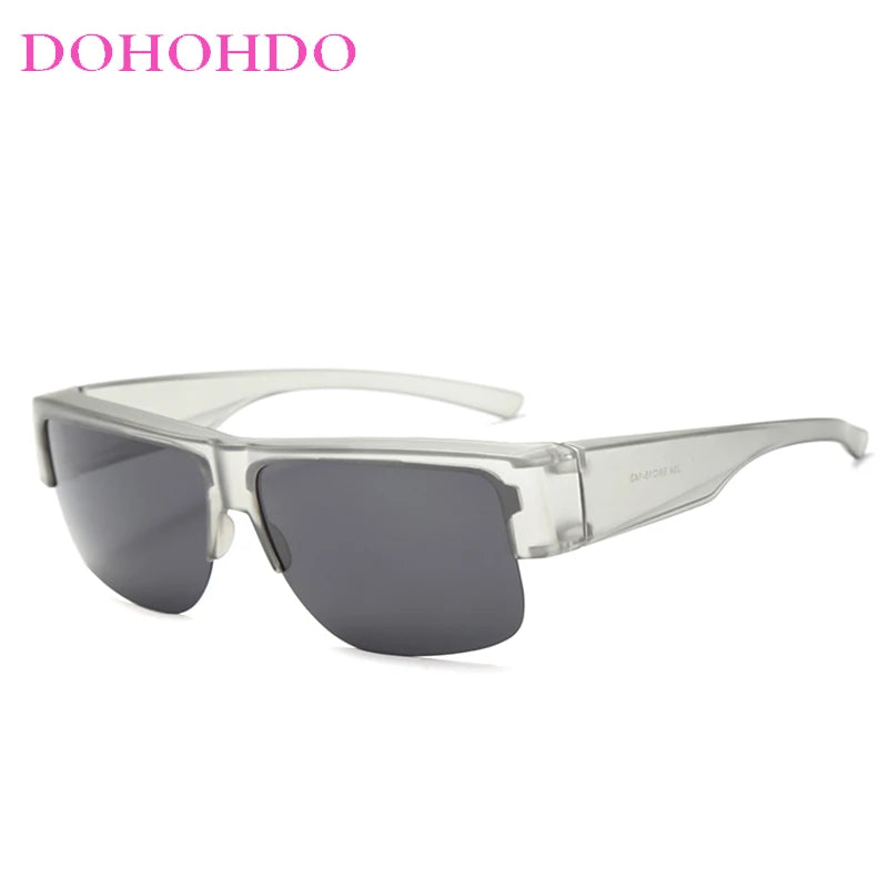 Men For Polarized Sunglasses Myopia Wear Over Prescription Glasses Photochromic Black Lens Half Frame Glasses Vintage Eyewear