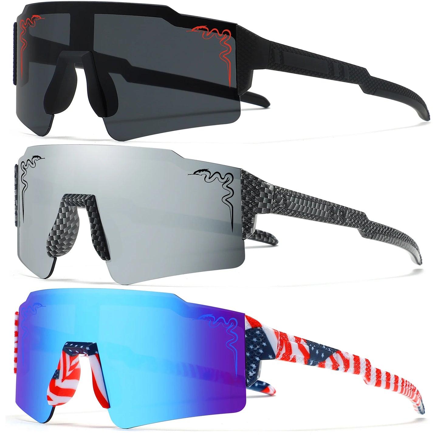 3 Pairs  Age 5-18 Youth Baseball Sunglasses Boys Girls Glasses Outdoor Sport Cycling Goggles Children Kids Softball Shades
