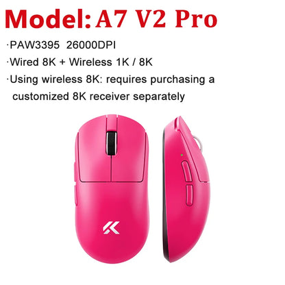 MCHOSE A7 V2 Ultra / Pro Leichte kabellose Gaming-Maus Dual 8000Hz PAW3950 TI 42000DPI für PC-E-Sport-Gamer