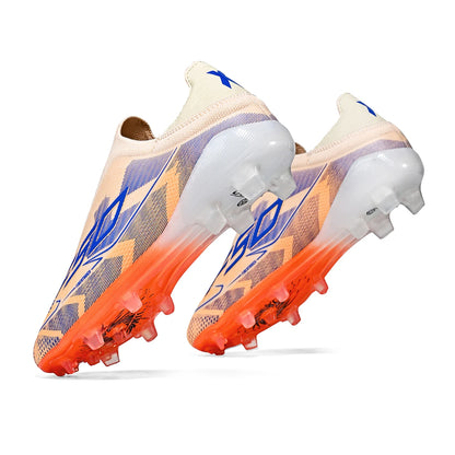 Chaussures de football classiques AG/FG, crampons longs résistants à l'usure en TPU, tige en tissu mélangé PU, antidérapantes et confortables pour le football en plein air pour enfants