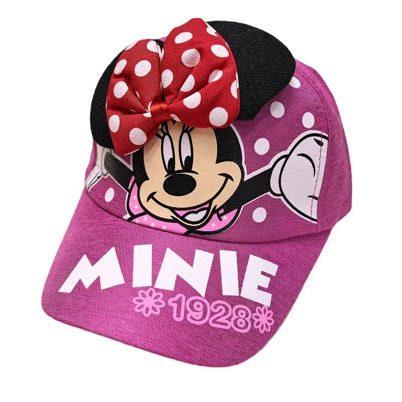 Disney Minnie Mickey Anime Peripheral Cotton Polyester Baseball Cap Figure Cartoon Peaked Cap Dress Up Kid's Birthday Gifts