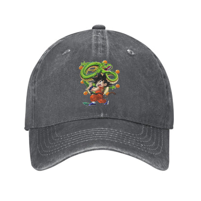 Retro Kamehameha Kid Goku Anime Baseball Caps Unisex Distressed Cotton Headwear Dragon Ball Outdoor Workouts Gift Hats Cap