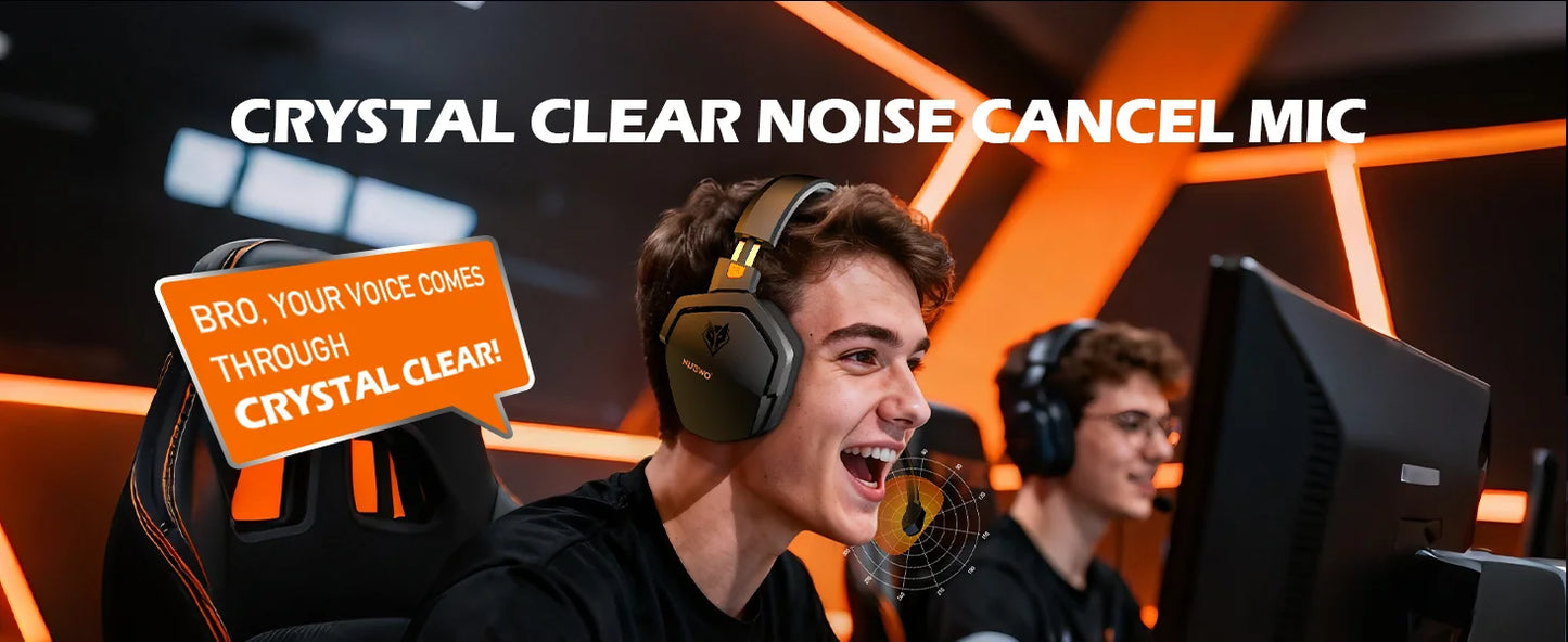 NUBWO G06 Dual Wireless Gaming Headphones 2.4GHz Bluetooth 5.3 Headsets Gamer with Microphone for PS5, PS4, PC, Mobile, Switch