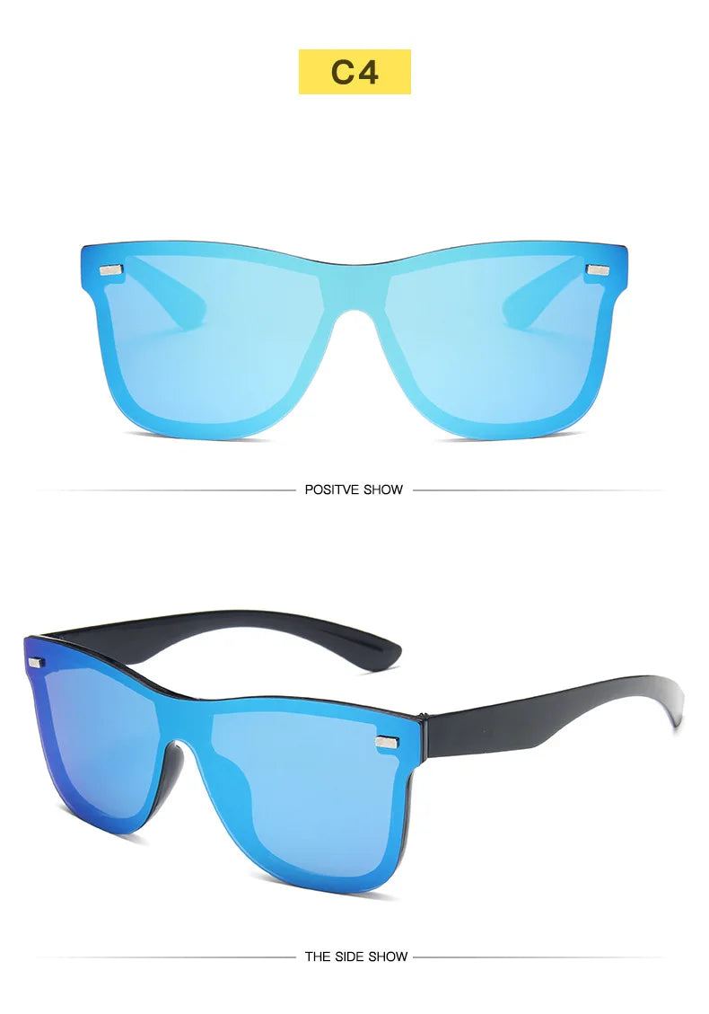 Luxury OverSized Glasses Women Anti-Reflective Mirror Sunglasses Square Plastic Eyeglasses