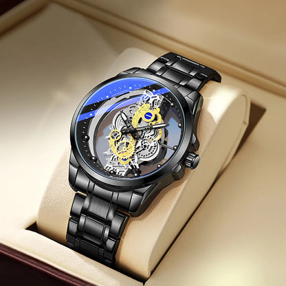 Montre-bracelet pour homme TPW – Style tendance, modèle « squelette » (noir, doré ou bleu), mouvement à quartz (non automatique), accessoire de luxe, collection – Vente en gros