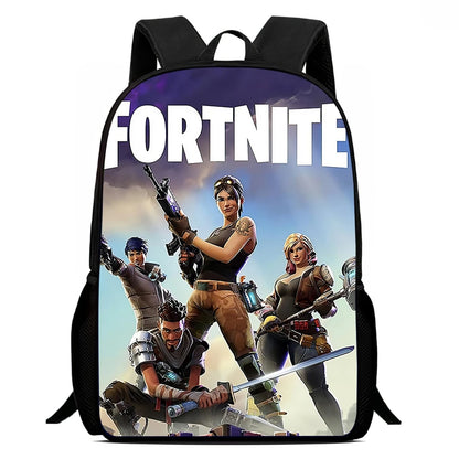 Fortnite Cartoon 15-inch Lightweight Backpack With Adjustable Shoulder Straps Kids Daily School Bag For Boys Girls Age 5-9
