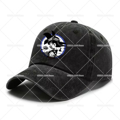Anime Dragons Ball Men Washed Baseball Cap Son Goku Adults Retro Peaked Cap Outdoor Sport Hip-hop Dad Hat Unisex Mesh Sunhat