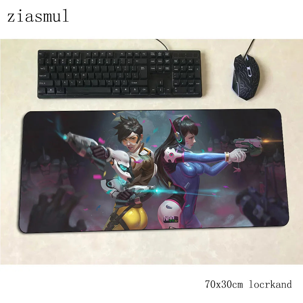 Podkładka pod mysz Dva dla graczy 70x30cm XL, gamingowa mata na biurko do PC i notebooka, urocza podkładka do gier, prezent świąteczny dla gracza