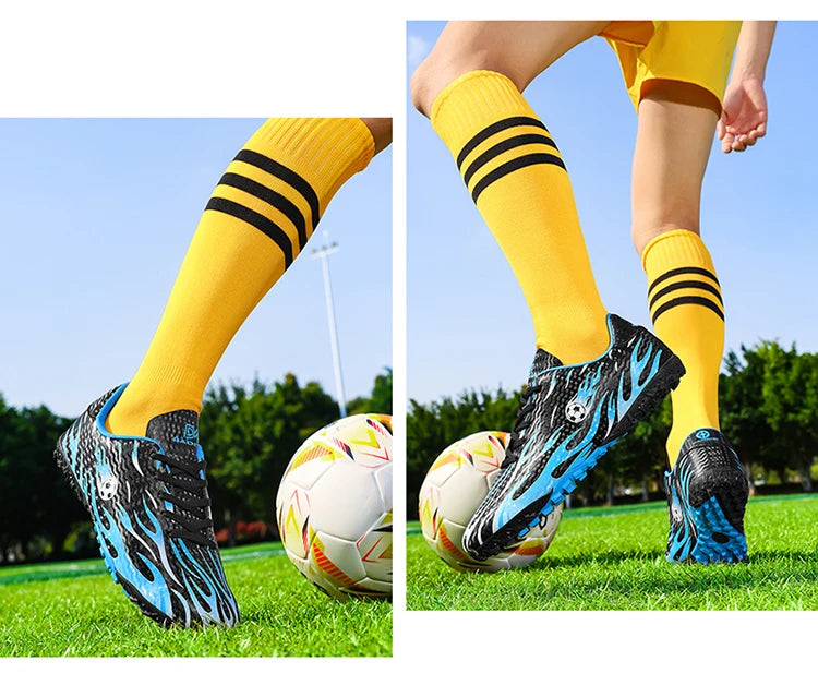Chaussures de football pour enfants TF Turf, bottes de football respirantes, légères, antidérapantes, pour garçons et filles, chaussures de football pour entraînement en extérieur.