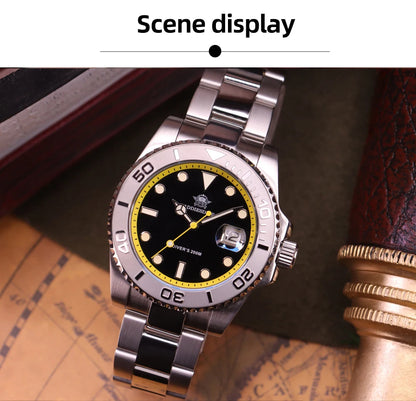 ADDIESDIVE Luxury Men's Diver Steel Watch 200m Waterproof Ceramic Bezel Analog Watch BGW9 Luminous Business Quartz Watch AD2040