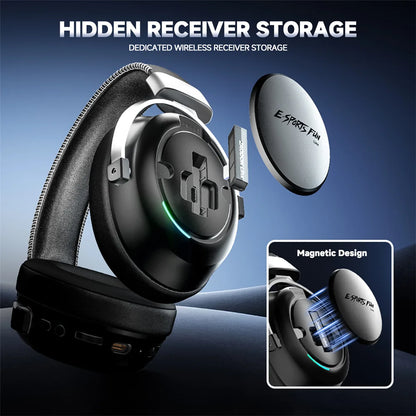 New Wireless Gaming Headphone,Bluetooth 6.0,53mm Titanium Drivers,7.1 Virtual Surround Sound,15ms Zero-Latency,for PC/PS5/Mobile