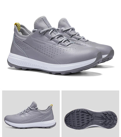 Zapatos deportivos de golf para hombre impermeables de cuero de alta calidad, zapatos deportivos para competición de golf, zapatos formales para campo de golf, zapatos de entrenamiento para hombre