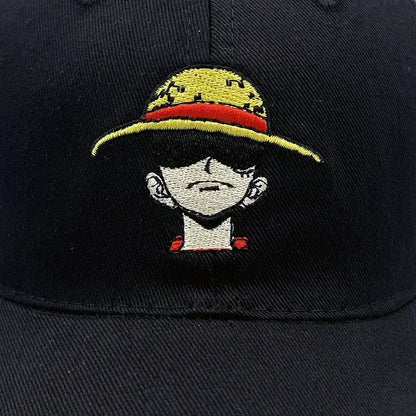Anime ONE PIECE Hat Monkey D. Luffy Roronoa Zoro Cartoon Print Baseball Hat Adjustable Outdoor Casual Sunshade Four Seasons Hat