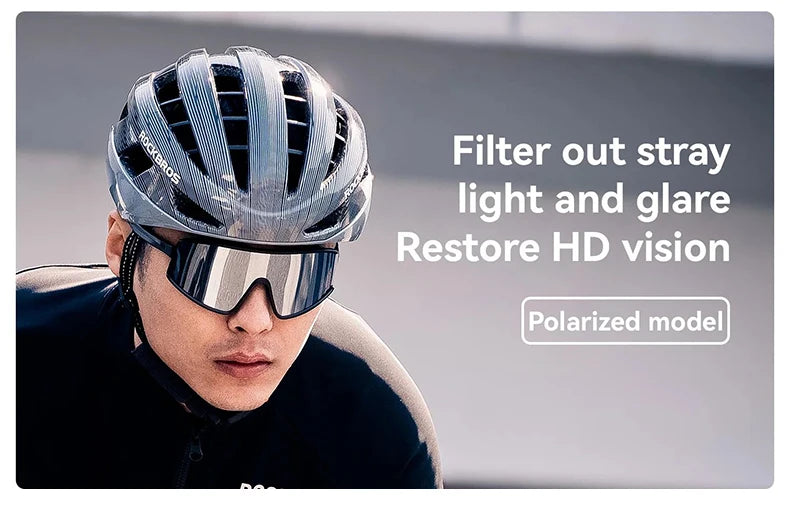 ROCKBROS Cycling Glasses Polarized Photochromic Anti-Fog Sunglasess Windproof Goggles Sport MTB Road Bike Shades