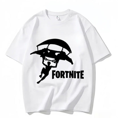 Fortnite Crew Neck T Shirt Unisex Adult Game Dance Fashion New Pure Cotton Short Sleeve Tops Perfect for Casual Wear Vacations