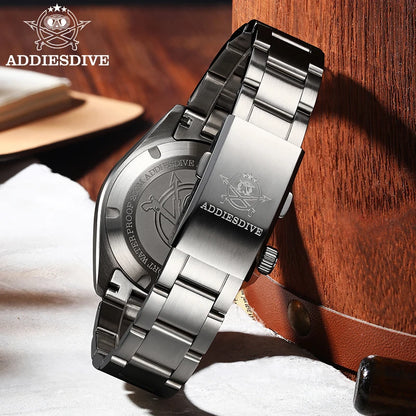 ADDIESDIVE GMT Men Quartz Watch Sapphire Crystal Swiss Ronda 515-24H Dual Time BGW9 Super Luminous 20Bar Waterproof Diver Watch