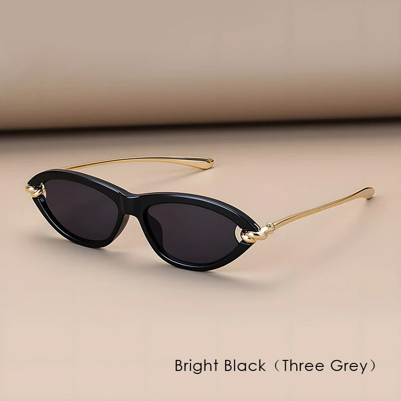 Trendy Luxury Brands Women's Cat Eye Tortoiseshell Sunglasses UV400 Oval Glasses For Woman Fashion Designer Classical Glasses