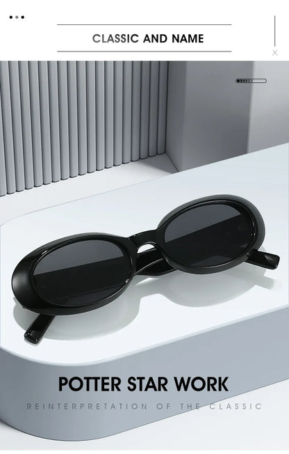 Classic Oval Sunglasses Women Men New Thick Frame Party Sunglasses Hip Hop Cool Luxury Designer Brand Eyeglasses UV400 Eyewear