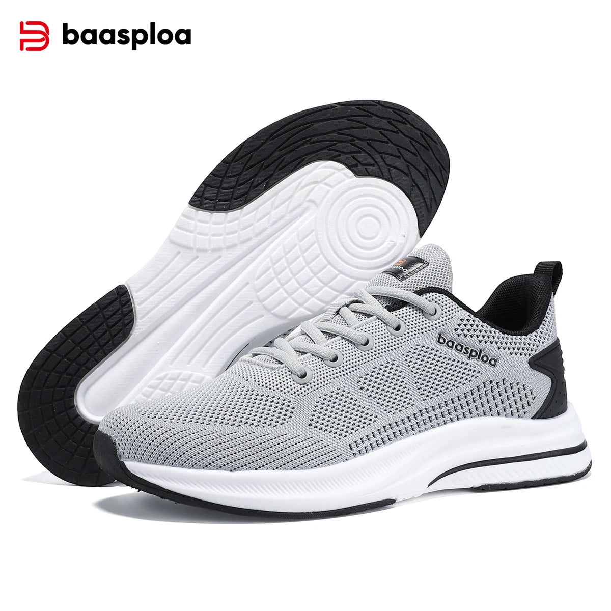 Chaussures de course Baasploa pour homme : nouvelles baskets décontractées légères en mesh, de créateur, respirantes, à lacets, pour le sport et la marche en extérieur