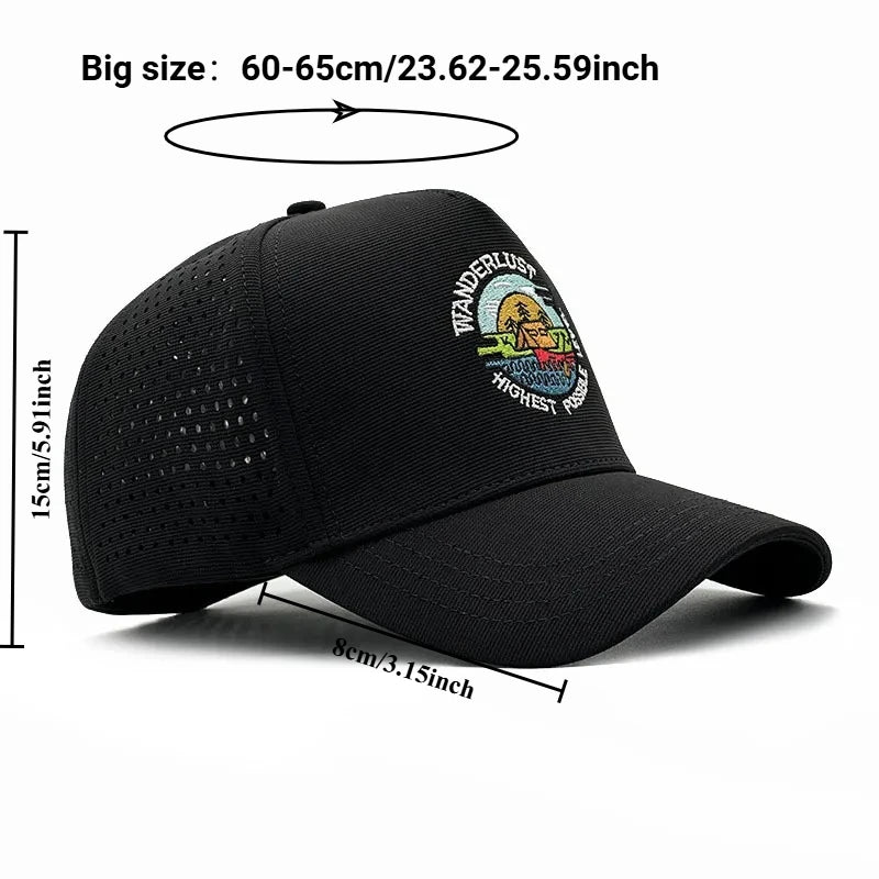 Didelio dydžio uždaros nugaros beisbolo kepurės, tinklinės, kvėpuojančios „trucker“ kepurės didelės galvos vyrams, itin didelės galvos, aukštos sportinės kepurės, 60 cm, 65 cm