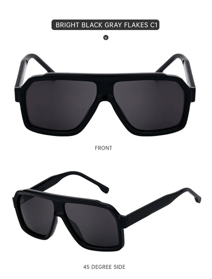 Classic Oversized Square Sunglasses Men 2026 Luxury Brand Trendy Metal Big Frame Goggles Eyewear Stylish Sun Glasses For Ladies