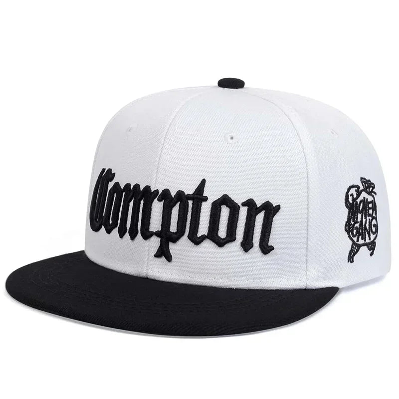 Cappellini unisex Compton con ricamo in stile hip-hop, per primavera e autunno, da esterno, regolabili, sportivi, casual, da baseball, con protezione solare