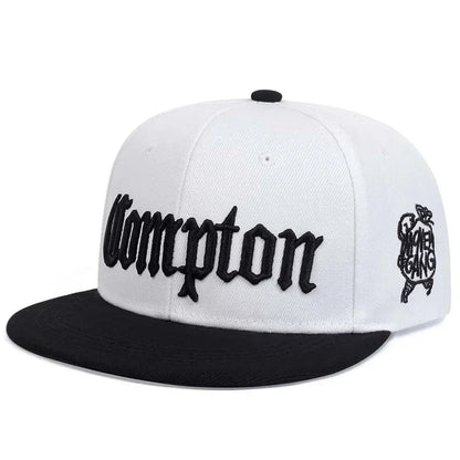 Cappellini unisex Compton con ricamo in stile hip-hop, per primavera e autunno, da esterno, regolabili, sportivi, casual, da baseball, con protezione solare