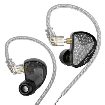 KZ AS16 PRO X HiFi In-Ear Monitor Earphones – 8 Balanced Armature Drivers Wired Headphones with Microphone
