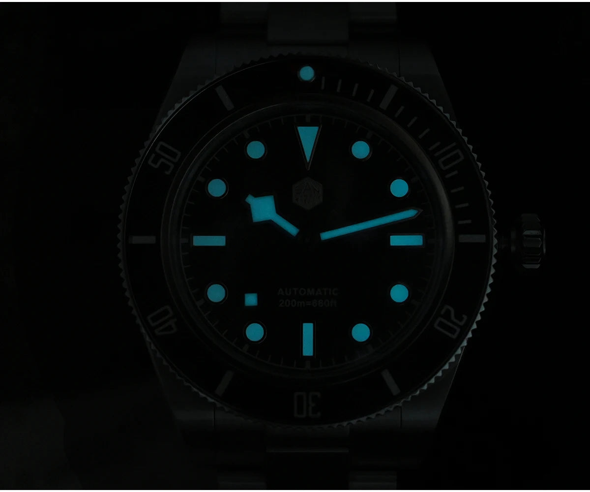 San Martin 40mm Aluminum Bezel NH35 BB58 Automatic Watches For Men Dive Wristwatch 20ATM Sapphire Luminous Reloj SN0008D